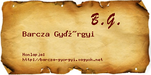 Barcza Györgyi névjegykártya